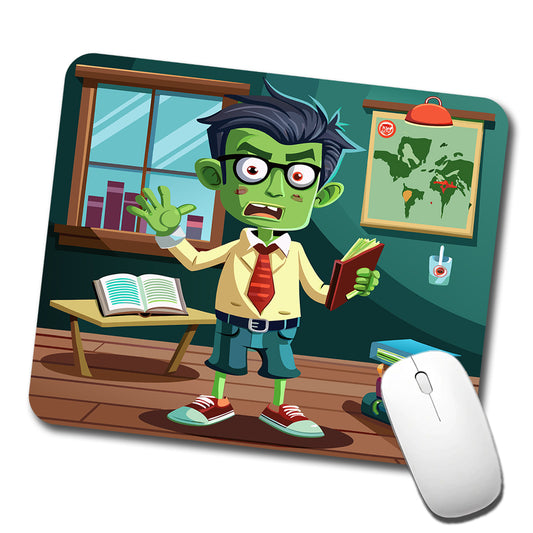 Teacher Zombie Man Male Funny Low Profile Mouse Pad Mat