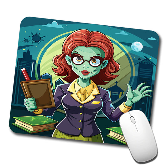 Teacher Zombie Woman Female Funny Low Profile Mouse Pad Mat