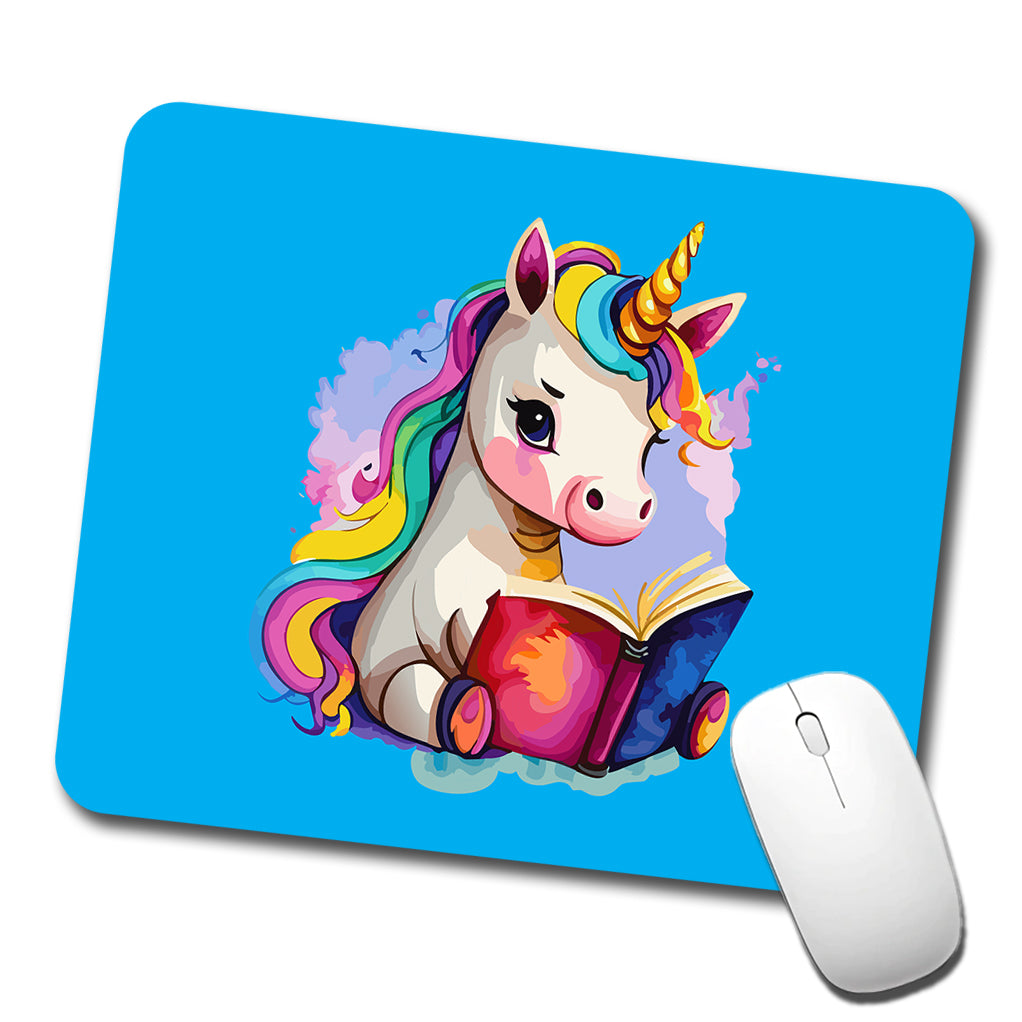 Unicorn Reading Book Reader Low Profile Mouse Pad Mat