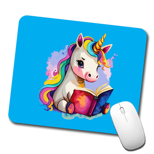 Unicorn Reading Book Reader Low Profile Mouse Pad Mat