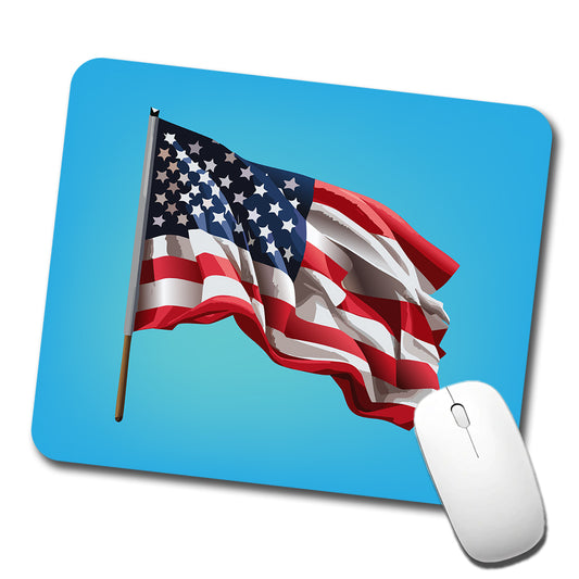 USA Flag American Waving Low Profile Mouse Pad Mat