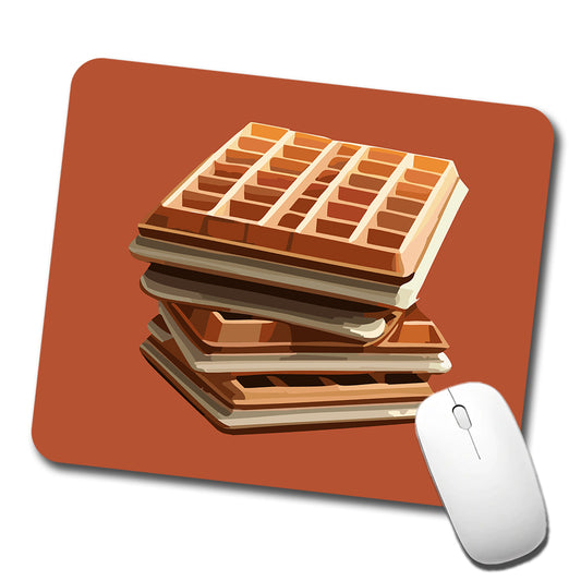 Waffles Stack Breakfast Food Low Profile Mouse Pad Mat