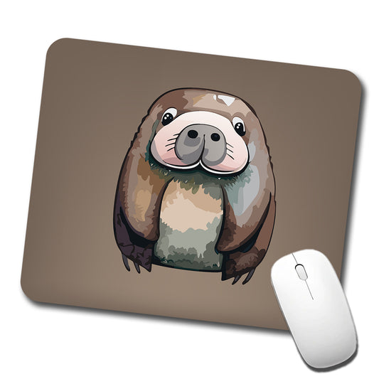 Walrus Cute Watercolor Low Profile Mouse Pad Mat
