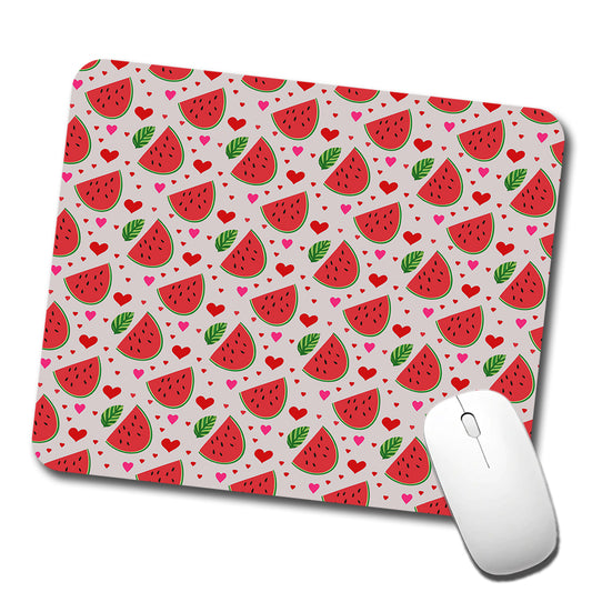 Watermelon Hearts Pattern Low Profile Mouse Pad Mat