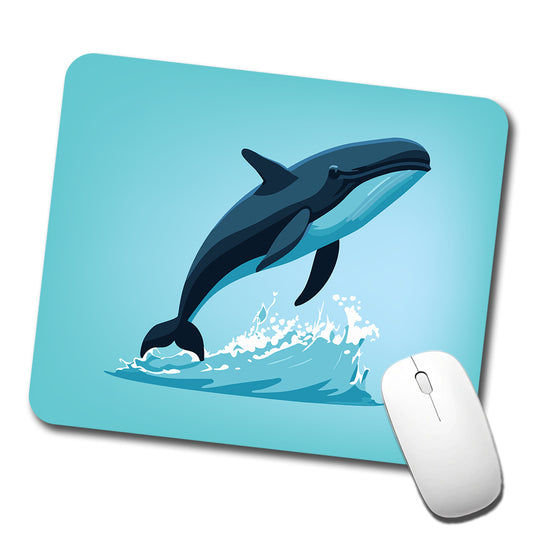 Whale Jumping Out of Water Low Profile Mouse Pad Mat