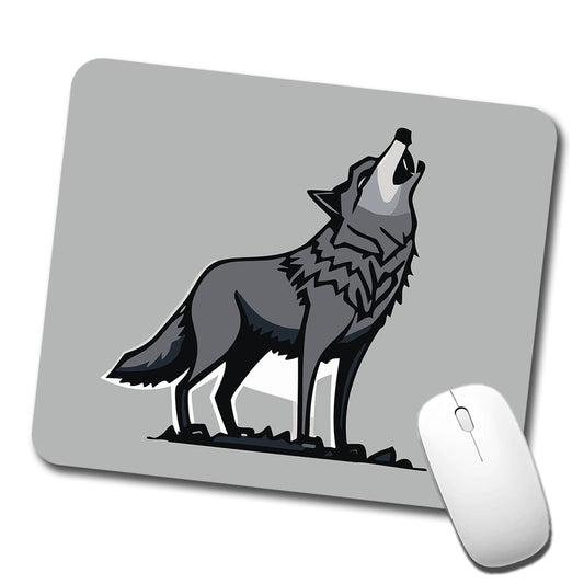 Wolf Howling Low Profile Mouse Pad Mat