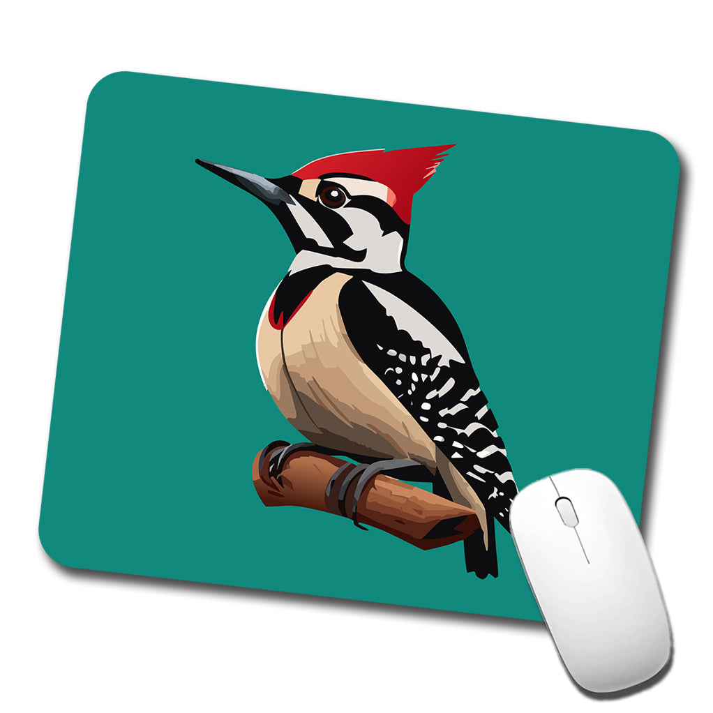 Woodpecker Bird on Branch Low Profile Mouse Pad Mat