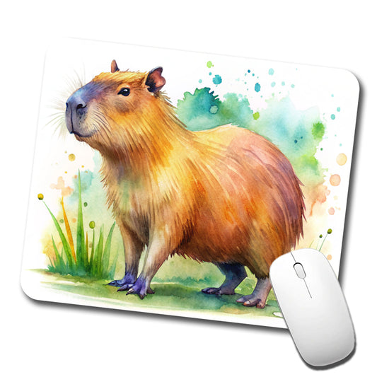 Capybara Watercolor Low Profile Mouse Pad Mat