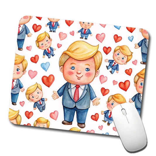 Cute Donald Trumps Hearts Low Profile Mouse Pad Mat