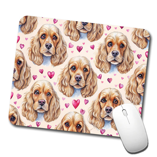 Cute English Cocker Spaniel Dog Faces Low Profile Mouse Pad Mat
