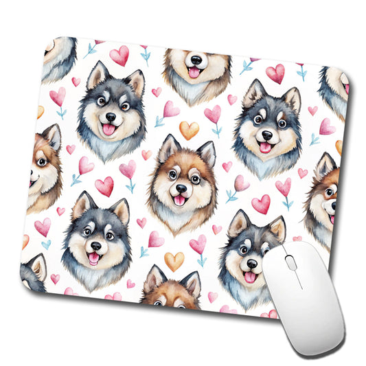 Cute Finnish Lapphund Dog Faces Low Profile Mouse Pad Mat