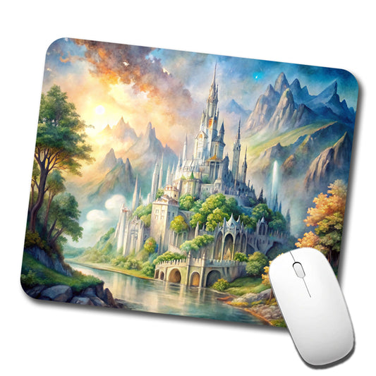Elves Elvish Beautiful Fantasy Watercolor Low Profile Mouse Pad Mat