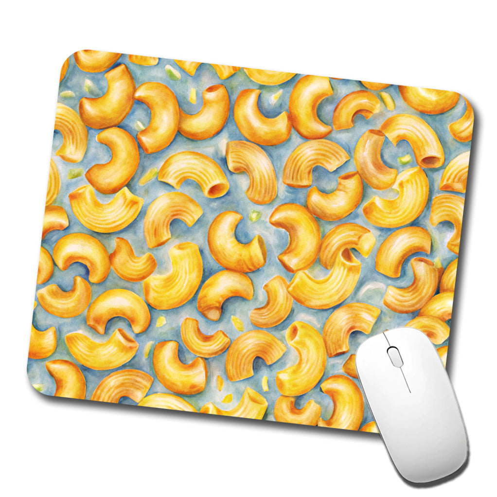 Macaroni Cheese Pasta Watercolor Low Profile Mouse Pad Mat
