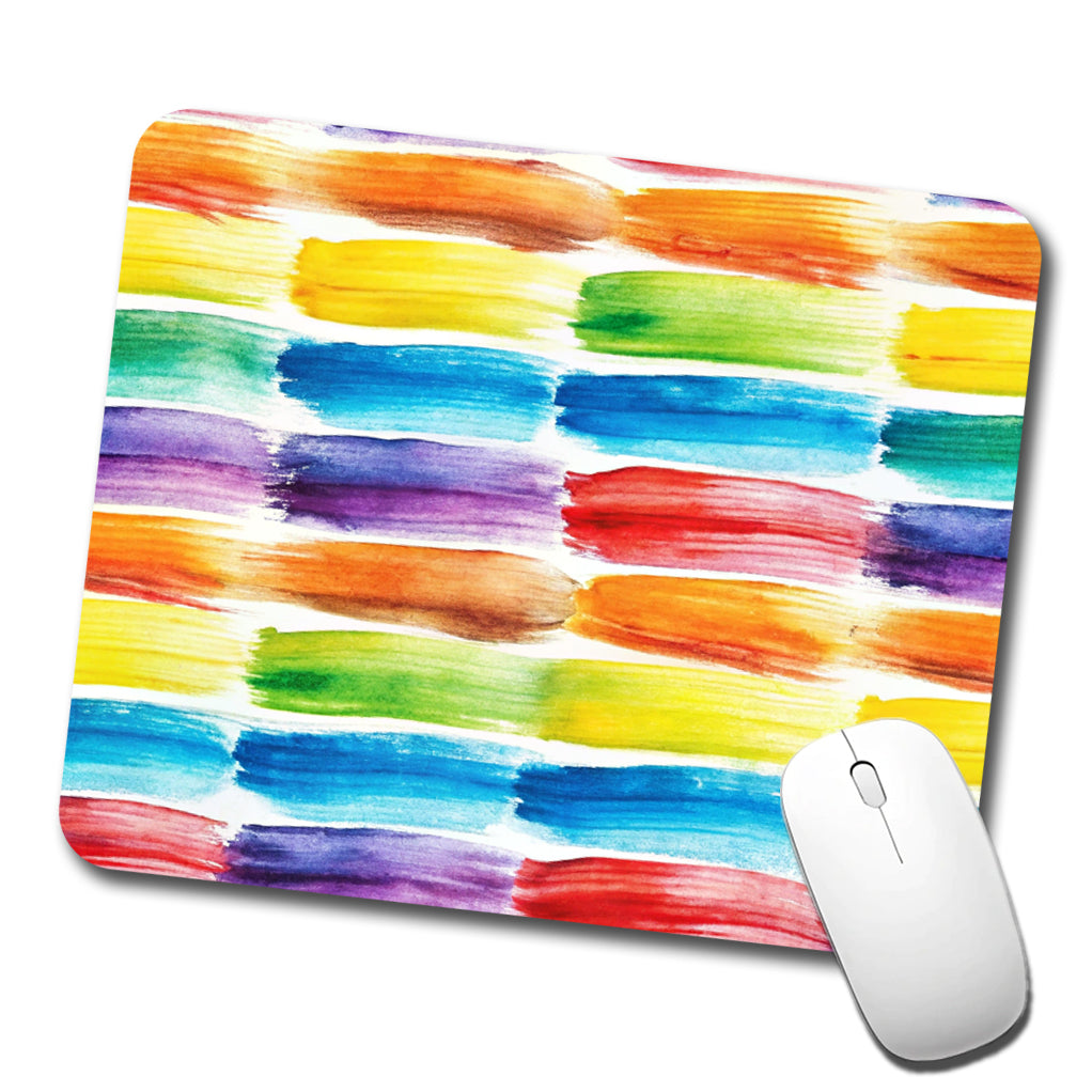 Paint Brush Strokes Watercolor Low Profile Mouse Pad Mat