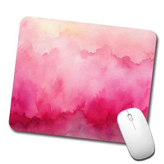 Pink Ombre Watercolor Low Profile Mouse Pad Mat