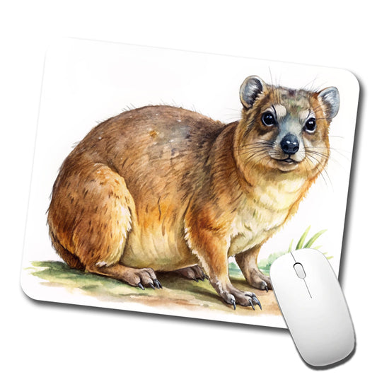 Rock Hyrax Dassie Watercolor Low Profile Mouse Pad Mat