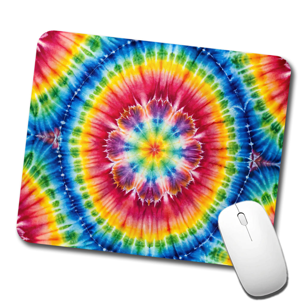 Tie Dye Pattern Watercolor Low Profile Mouse Pad Mat