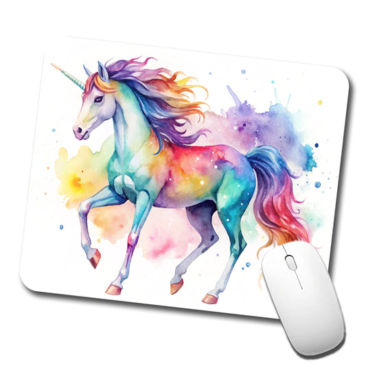 Unicorn Beautiful Watercolor Design Low Profile Mouse Pad Mat