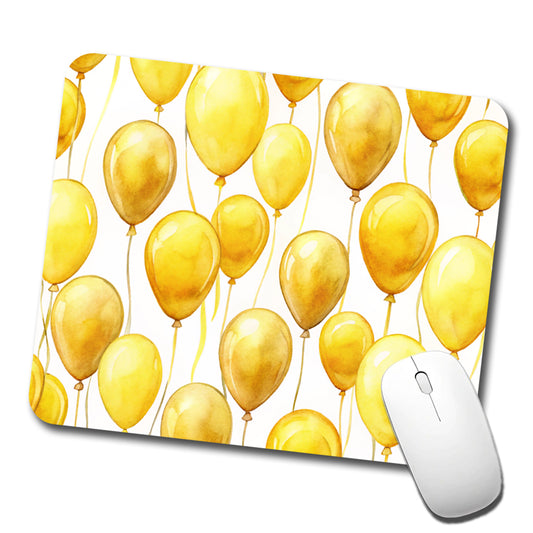 Yellow Balloons Watercolor Low Profile Mouse Pad Mat