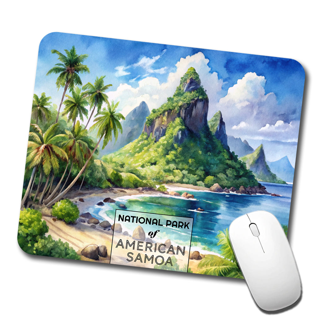 American Samoa National Park Watercolor Low Profile Mouse Pad Mat