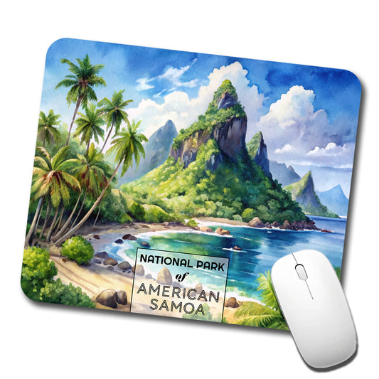 American Samoa National Park Watercolor Low Profile Mouse Pad Mat