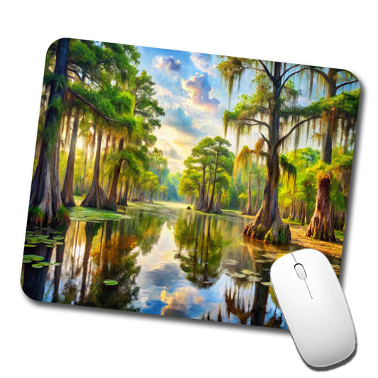 Beautiful Swamp Everglades Watercolor Low Profile Mouse Pad Mat