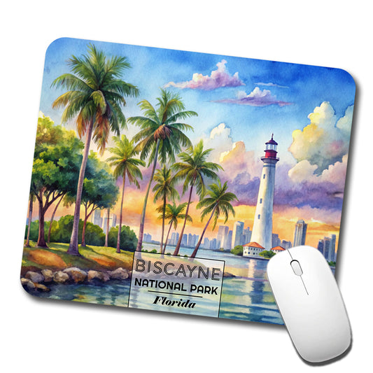 Biscayne National Park Florida Watercolor Low Profile Mouse Pad Mat