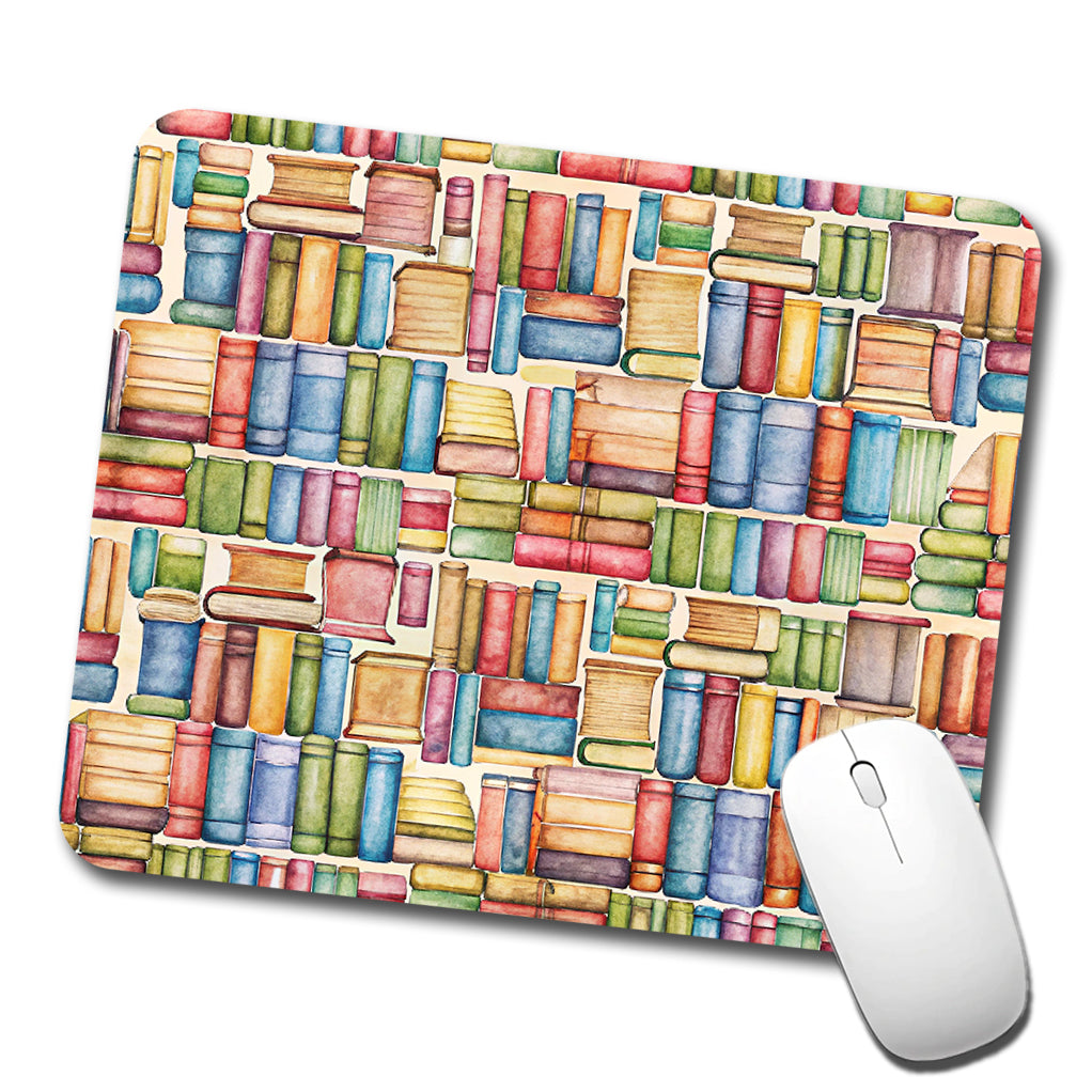 Books Library Reader Reading Low Profile Mouse Pad Mat