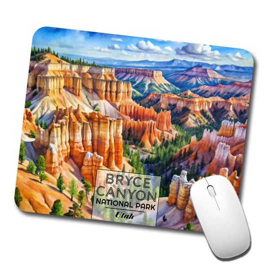 Bryce Canyon National Park Utah Watercolor Low Profile Mouse Pad Mat
