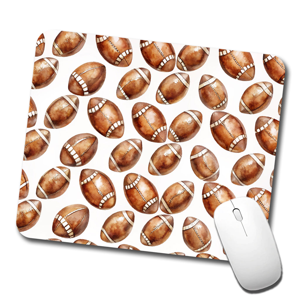 Bunch Of Brown Footballs Low Profile Mouse Pad Mat