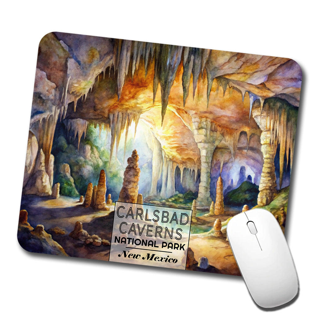 Carlsbad Caverns National Park New Mexico Watercolor Low Profile Mouse Pad Mat