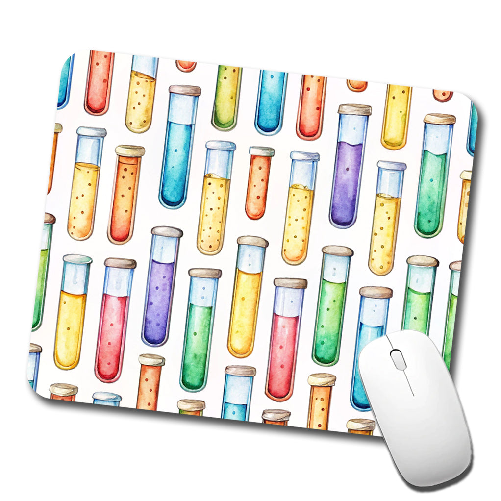 Cartoon Test Tubes Science Teacher Scientist Low Profile Mouse Pad Mat