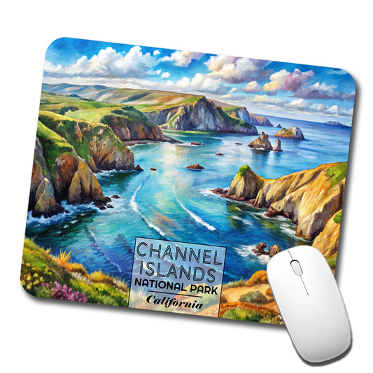 Channel Islands National Park California Watercolor Low Profile Mouse Pad Mat