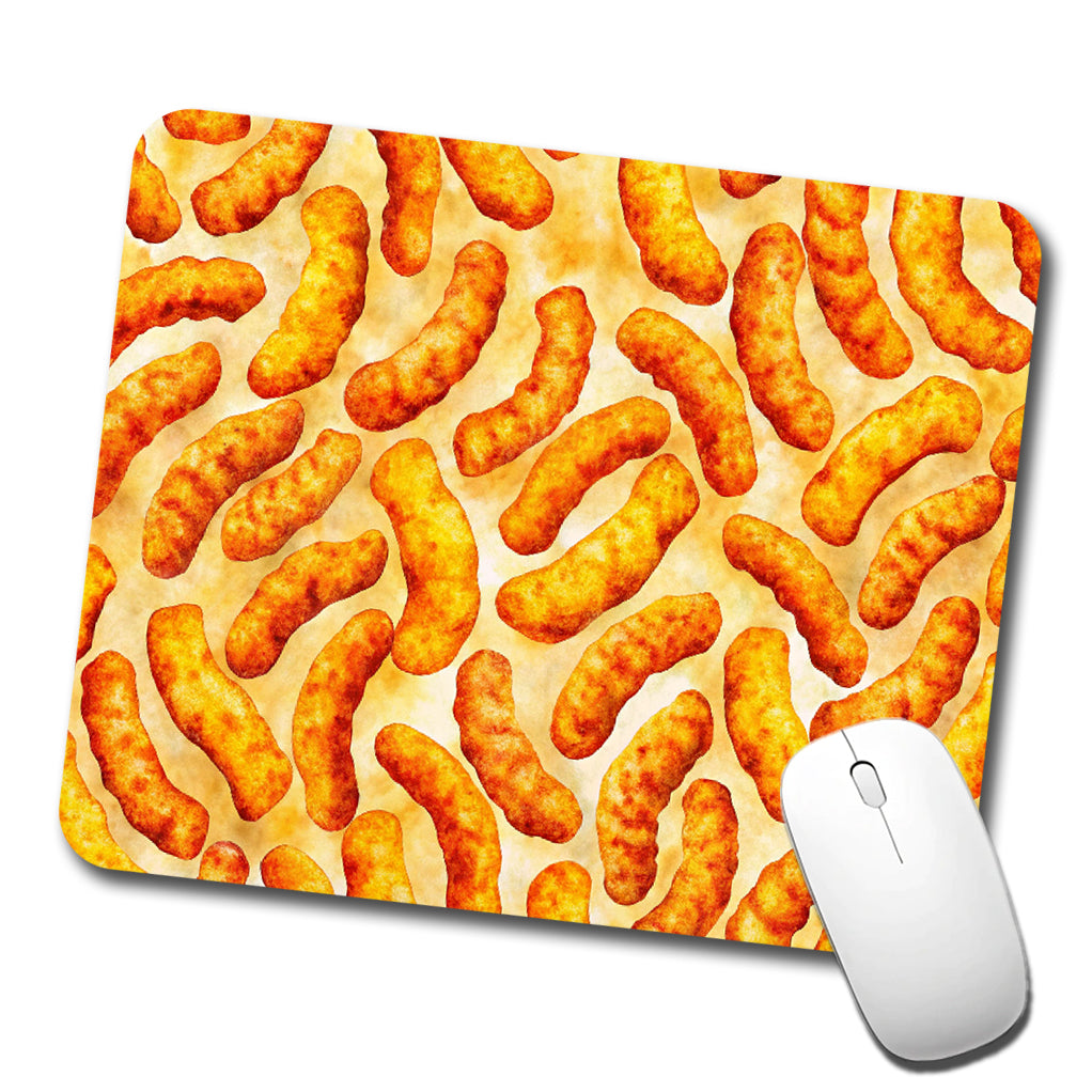 Cheese Curls Puffs Snacks Low Profile Mouse Pad Mat