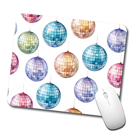 Colorful Disco Balls Low Profile Mouse Pad Mat