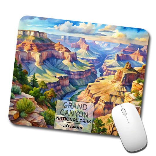 Grand Canyon National Park Arizona Watercolor Low Profile Mouse Pad Mat