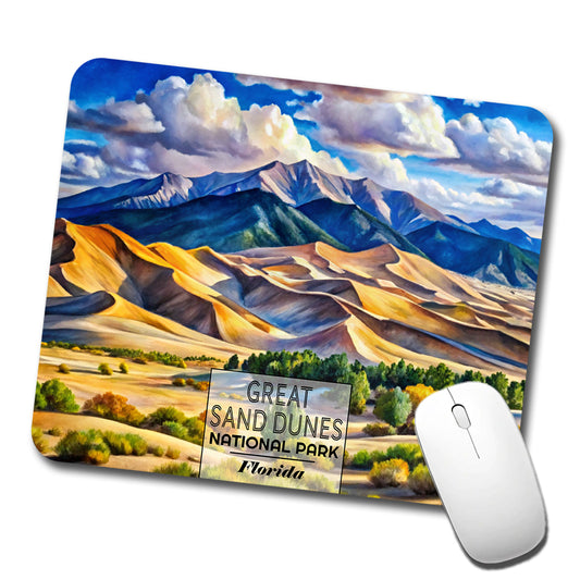 Great Sand Dunes National Park Florida Watercolor Low Profile Mouse Pad Mat