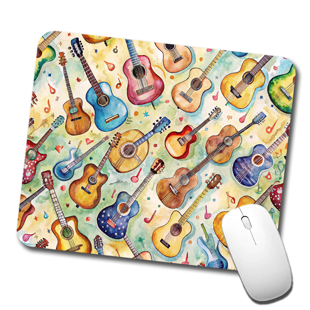 Guitars Artistic Colorful Music Low Profile Mouse Pad Mat