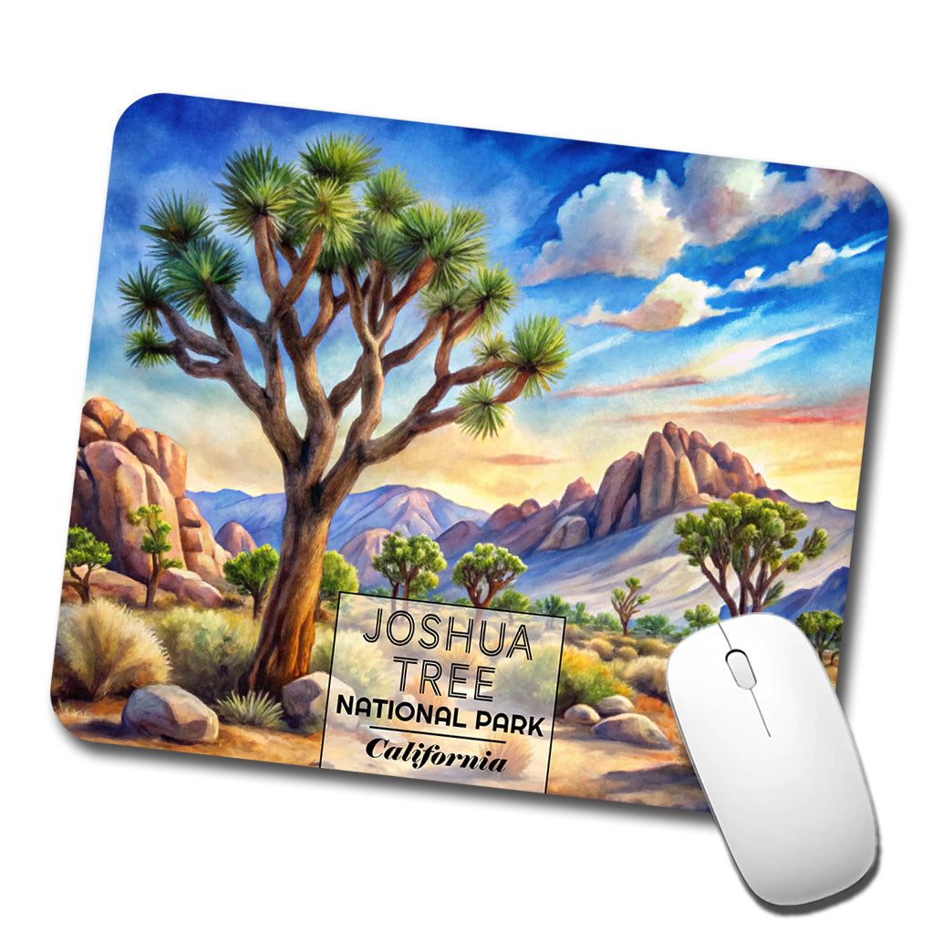 Joshua Tree National Park California Watercolor Low Profile Mouse Pad Mat
