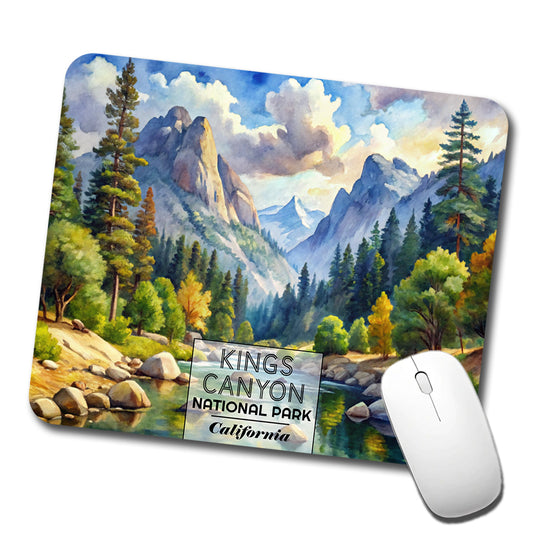 Kings Canyon National Park California Watercolor Low Profile Mouse Pad Mat
