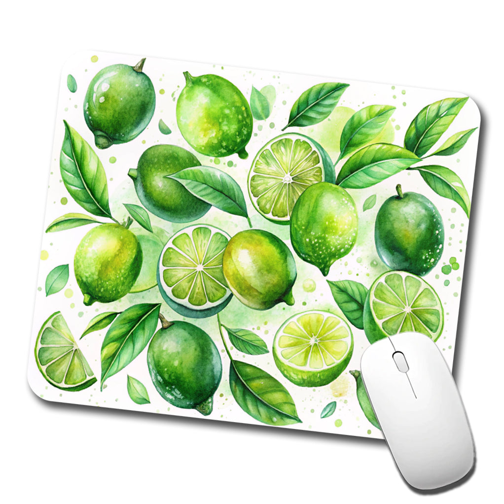 Limes Fruit Watercolor Low Profile Mouse Pad Mat