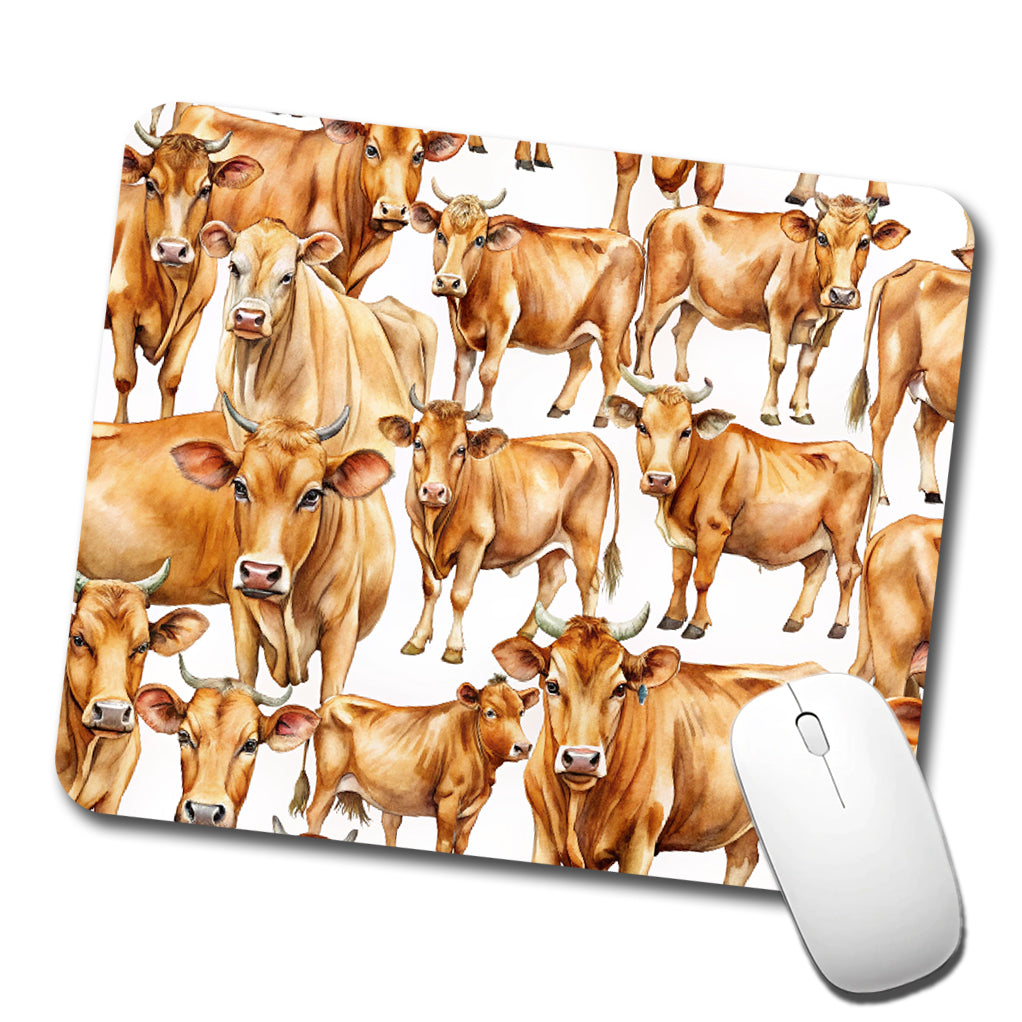Lots Of Brown Cows Low Profile Mouse Pad Mat