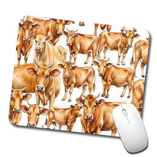 Lots Of Brown Cows Low Profile Mouse Pad Mat