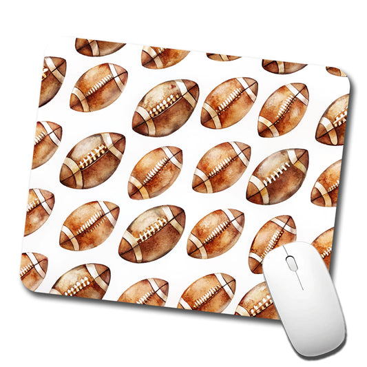 Lots Of Brown Footballs Low Profile Mouse Pad Mat