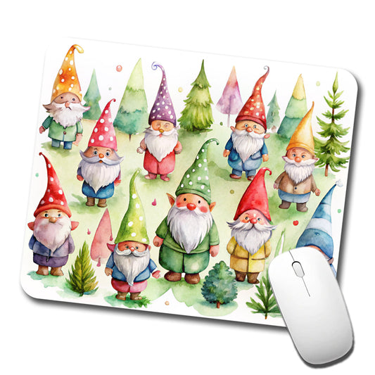 Lots Of Gnomes Watercolor Low Profile Mouse Pad Mat