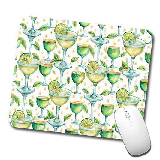 Lots Of Margaritas Alcohol Watercolor Low Profile Mouse Pad Mat