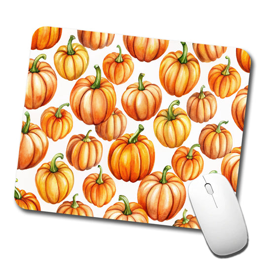 Lots Of Orange Pumpkins Fall Autumn Halloween Low Profile Mouse Pad Mat