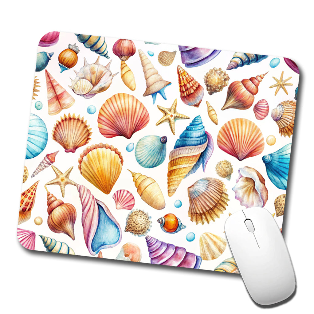 Lots Of Shells Beach Ocean Low Profile Mouse Pad Mat