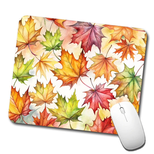 Maple Leaves Watercolor Low Profile Mouse Pad Mat