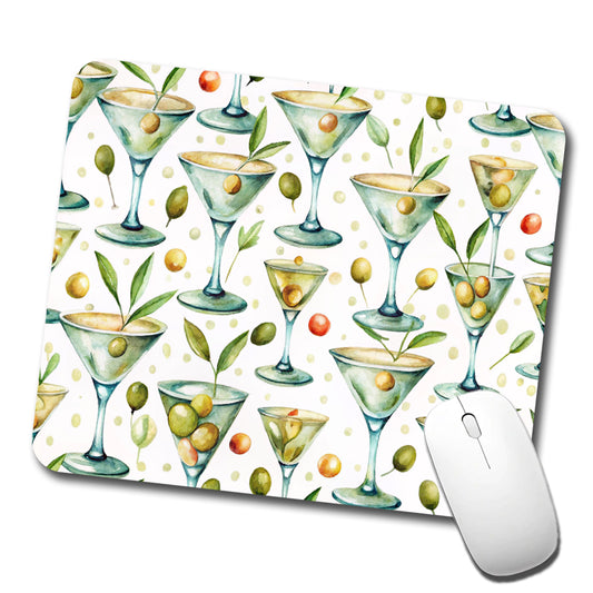 Martinis With Olives Alcohol Low Profile Mouse Pad Mat